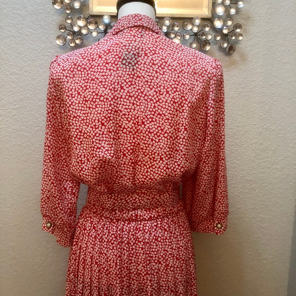 Brell Originals Dress Womens 10 80s Polka Dot Light Weight Red and White Retro - Picture 6 of 10